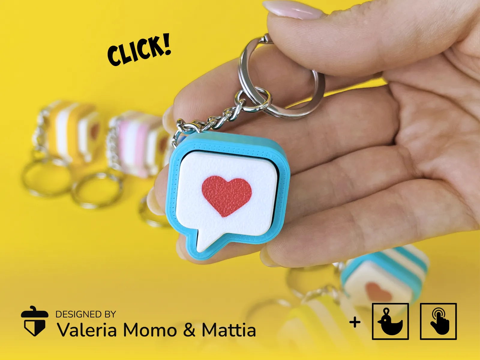 كليكر ايموجي الحب (Love Notification Clicker) — كليكر · ميدالية مفاتيح