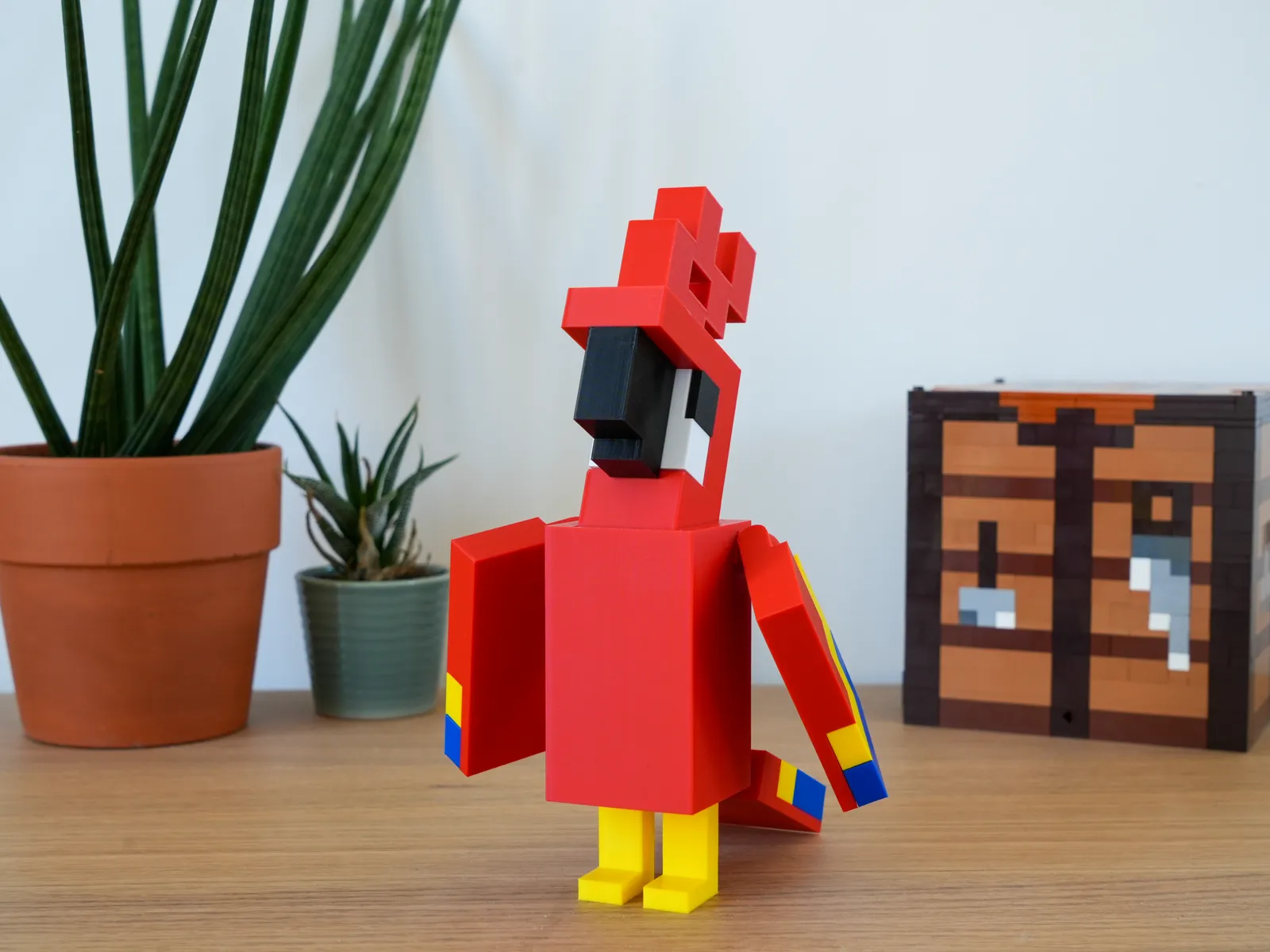 مجسّم ببغاء ماينكرافت الملوّن (Minecraft Parrot Figure) — صورة 3