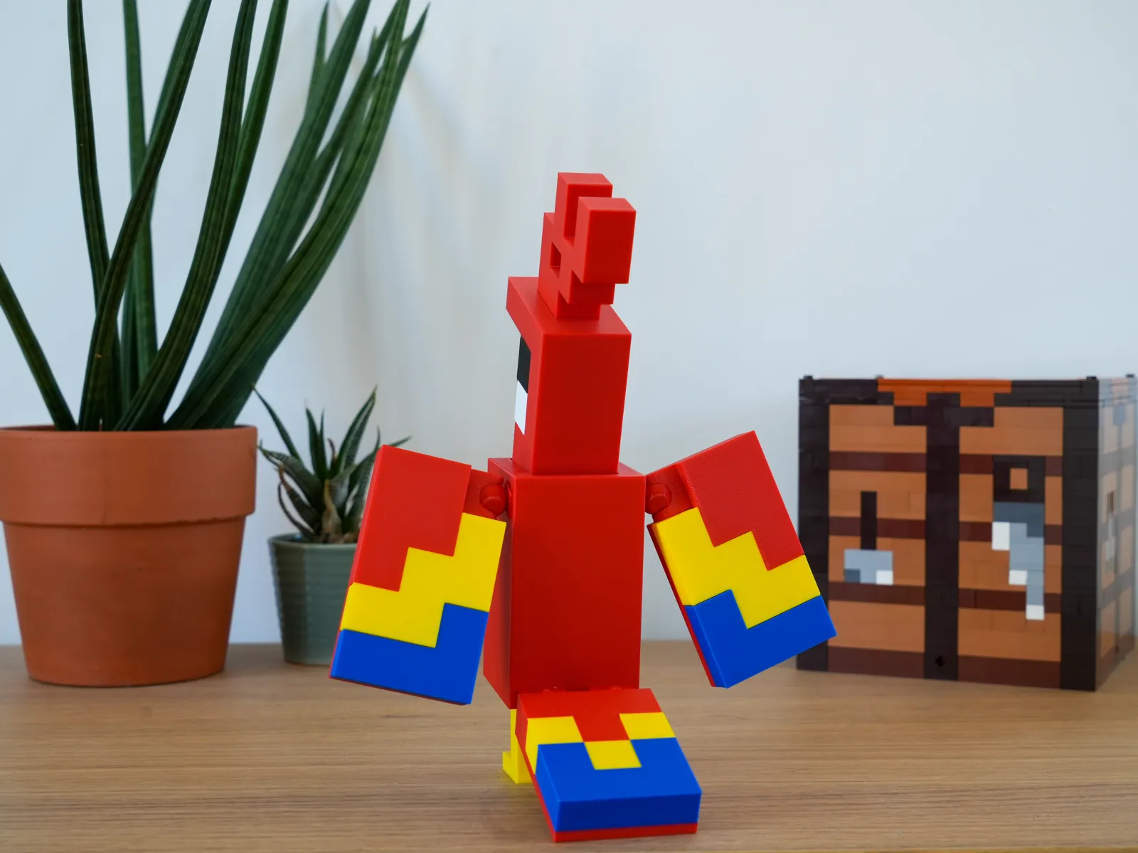 مجسّم ببغاء ماينكرافت الملوّن (Minecraft Parrot Figure) — صورة 4