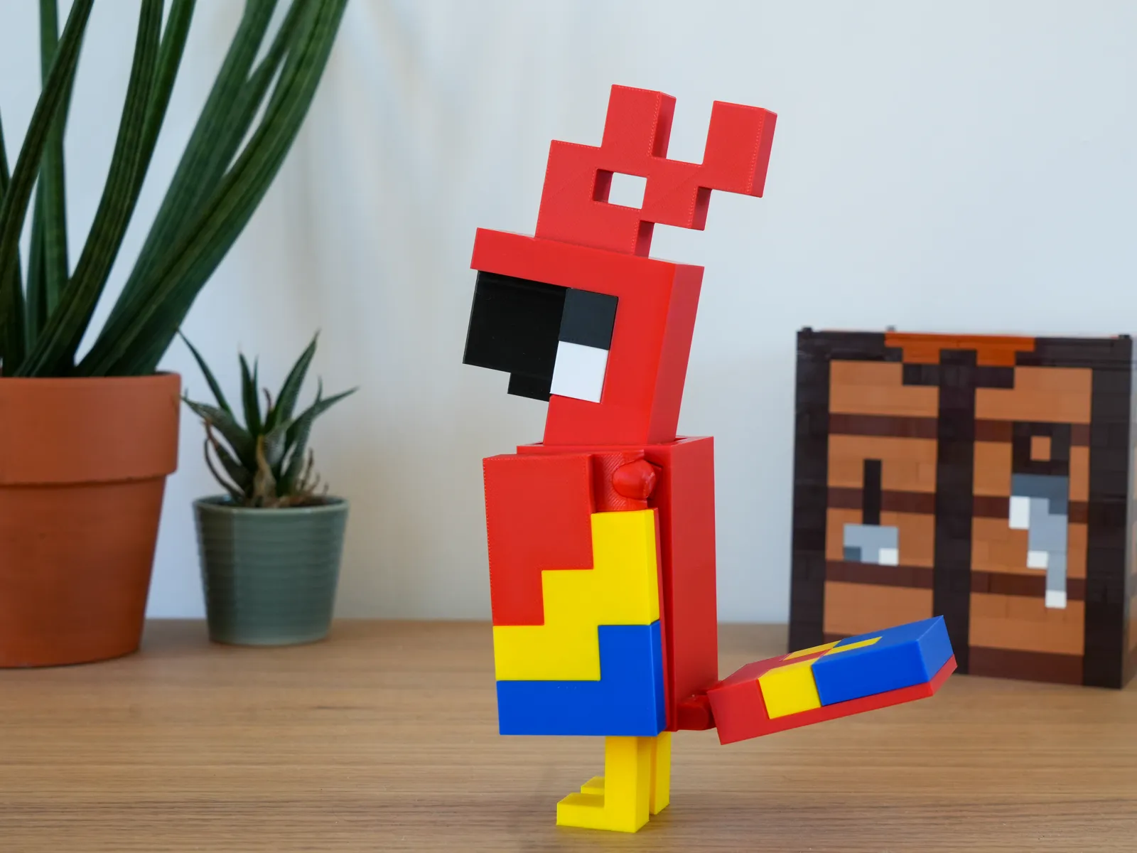 مجسّم ببغاء ماينكرافت الملوّن (Minecraft Parrot Figure) — صورة 5