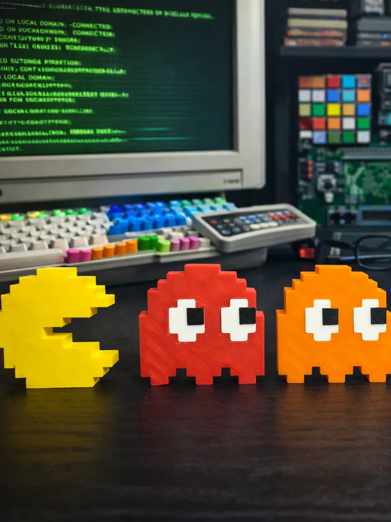 مجسمات ديكور باك مان والأشباح (Pac-Man Pixel Figures Set) — صورة 5