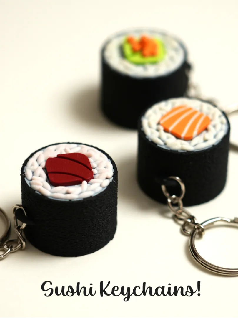 ميدالية سوشي رول ياباني (Sushi Roll Keychain) — ميدالية · ميدالية مفاتيح