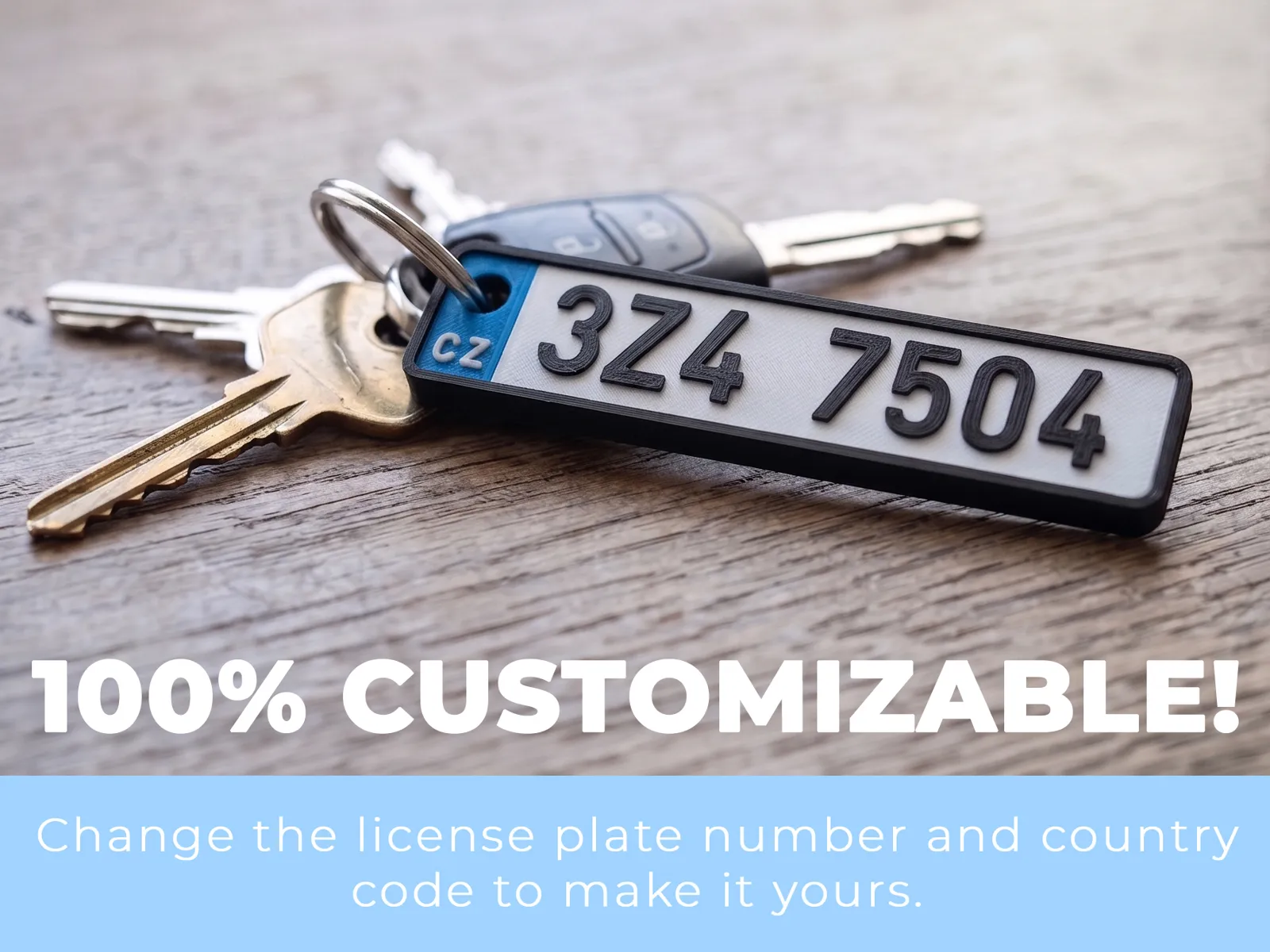 ميدالية لوحة سيارة مخصصة (Custom License Plate Keychain) — ميدالية · ميدالية مفاتيح