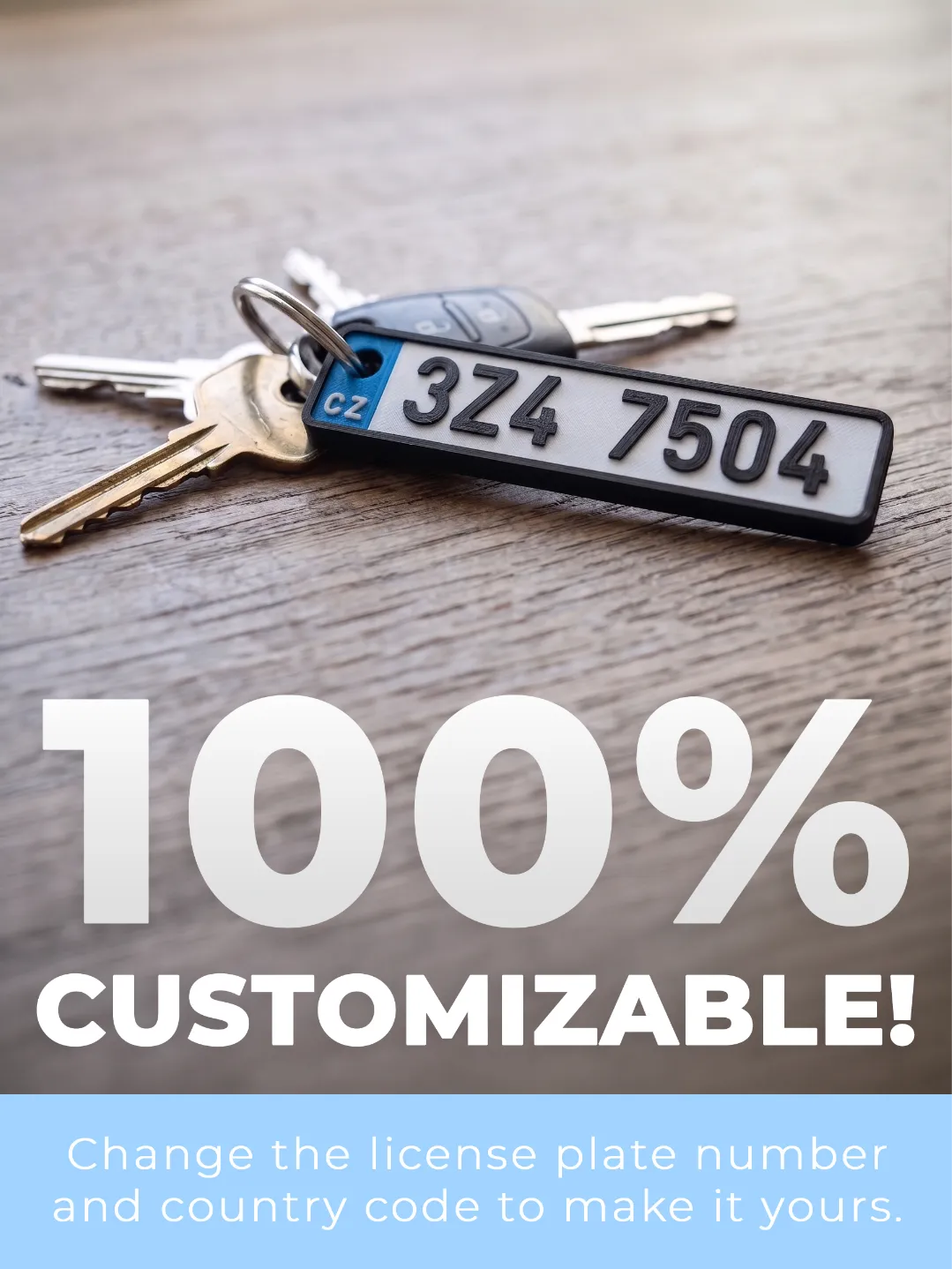 ميدالية لوحة سيارة مخصصة (Custom License Plate Keychain) — صورة 5