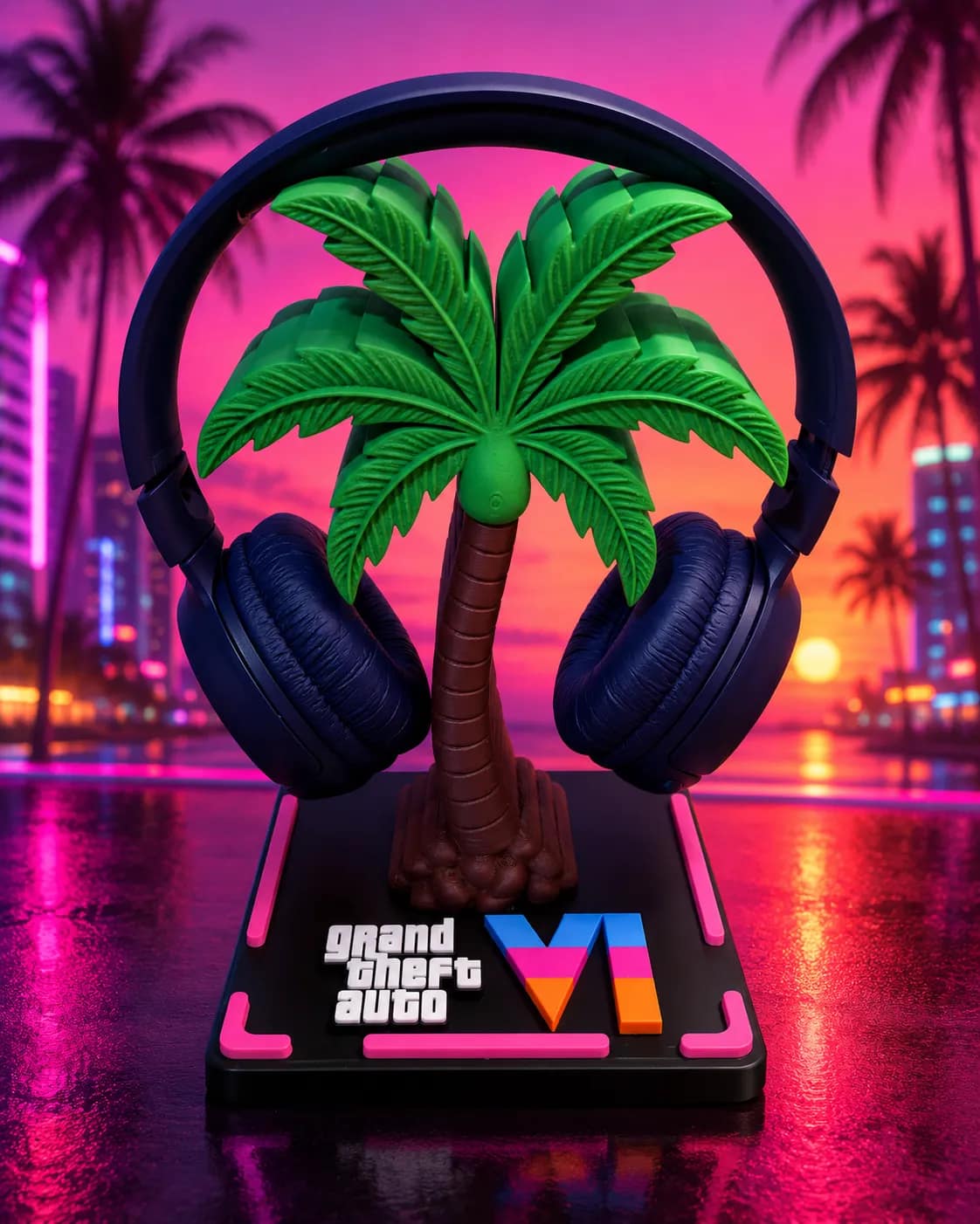 ستاند سماعة نخلة جراند ثفت أوتو 6 (GTA VI Palm Tree Headphone Stand) — صورة 3